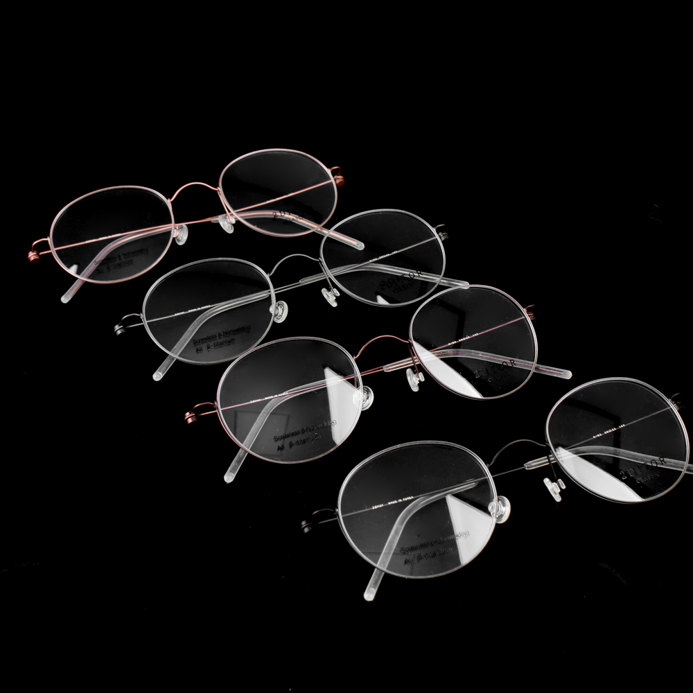 3g 초경량 가벼운 나사없는 퓨어 티타늄 안경테 얇은 실테 블루라이트차단 렌즈