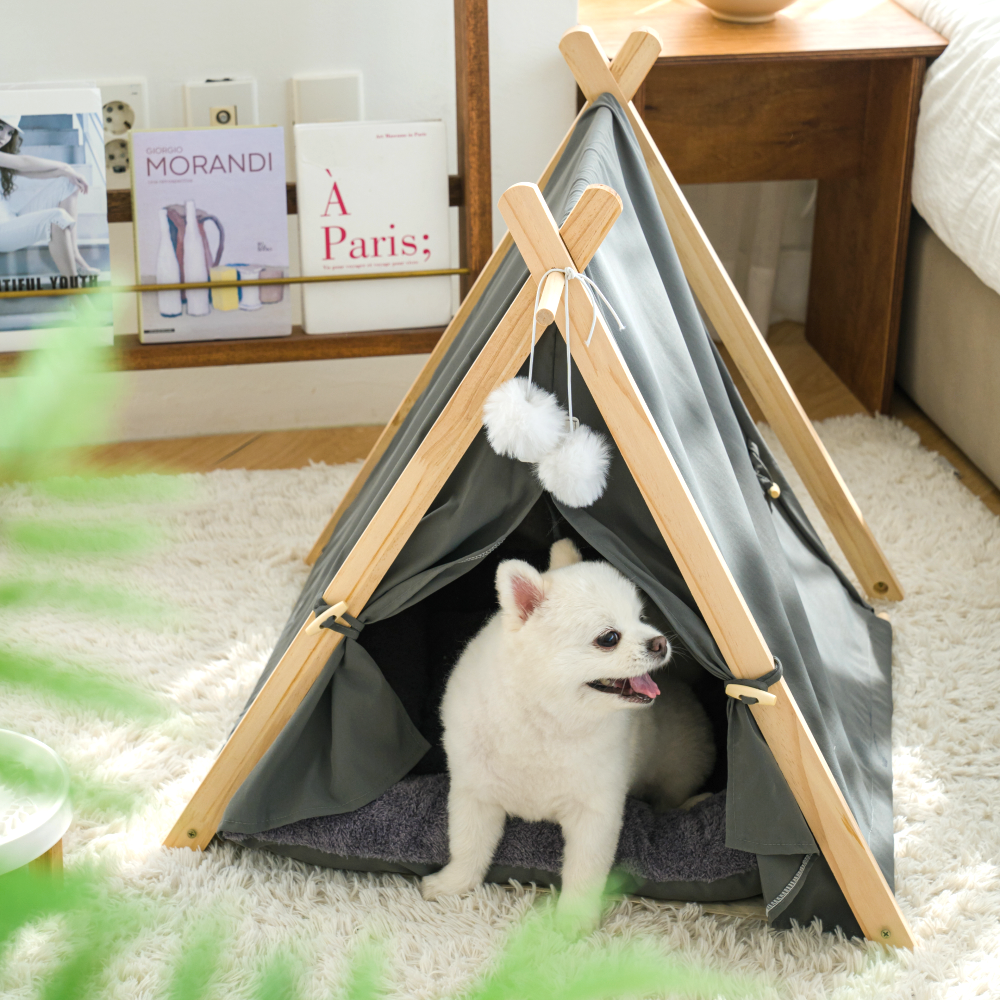 퍼플펫 원목 강아지 하우스 고양이 숨숨집 텐트 침대 애견 집 업그레이드버전