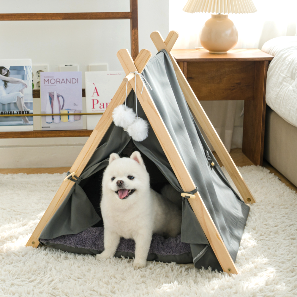 퍼플펫 원목 강아지 하우스 고양이 숨숨집 텐트 침대 애견 집 업그레이드버전