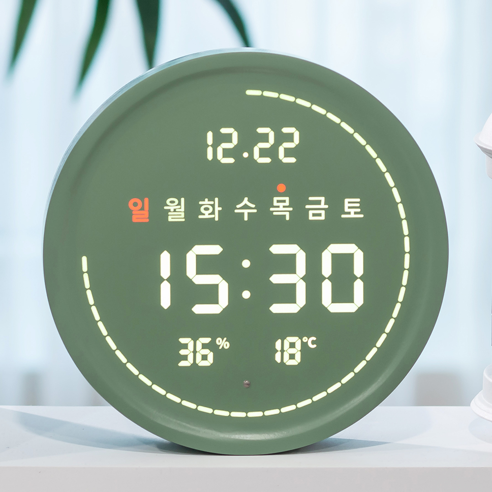 플라이토 와이파이 Wi-Fi 원형 LED 탁상시계 필링 18cm - 상세 이미지 5