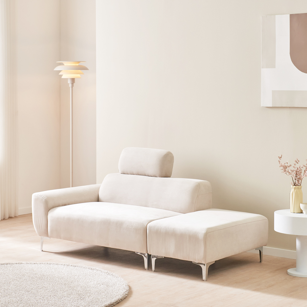 서광퍼니처 플로 아쿠아텍스 패브릭 2인 소파 + 스툴 oc