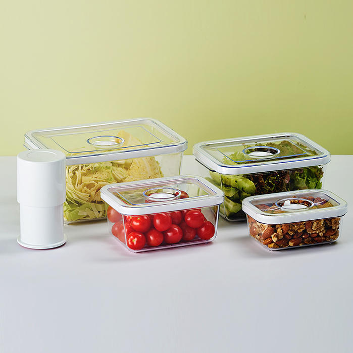 휴락 진공밀폐용기 펌프 전자레인지용기 반찬통 이유식용기 밀프랩 사각3호