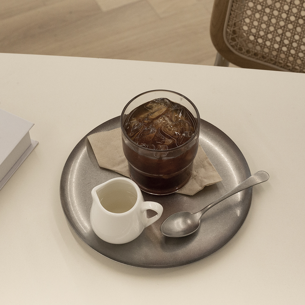 아게다 빈티지 스텐그릇 카페접시 빈티지 원형접시 16cm