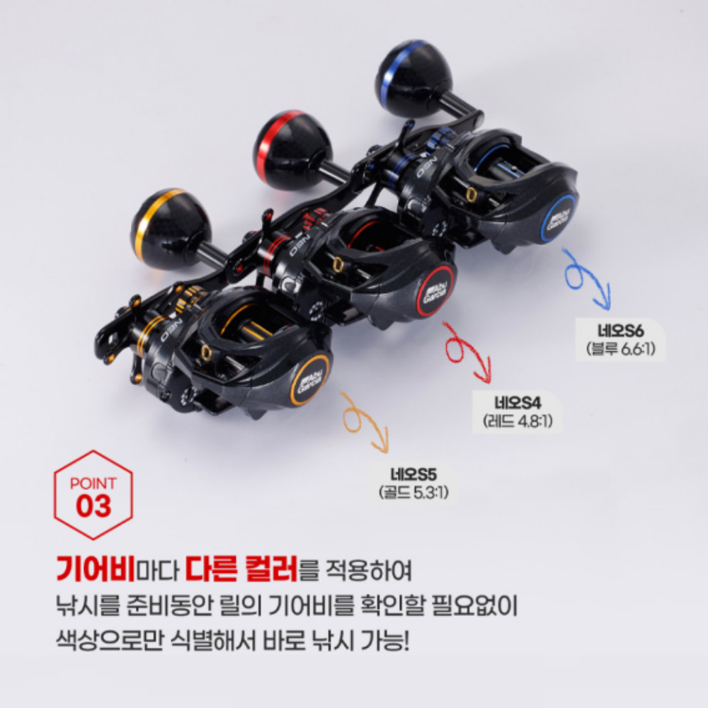 아부가르시아 네오 S6 PH 쭈꾸미 문어 광어 참돔 베이트릴 좌핸들 선상릴 보조스풀 제공 - 상세 이미지 5