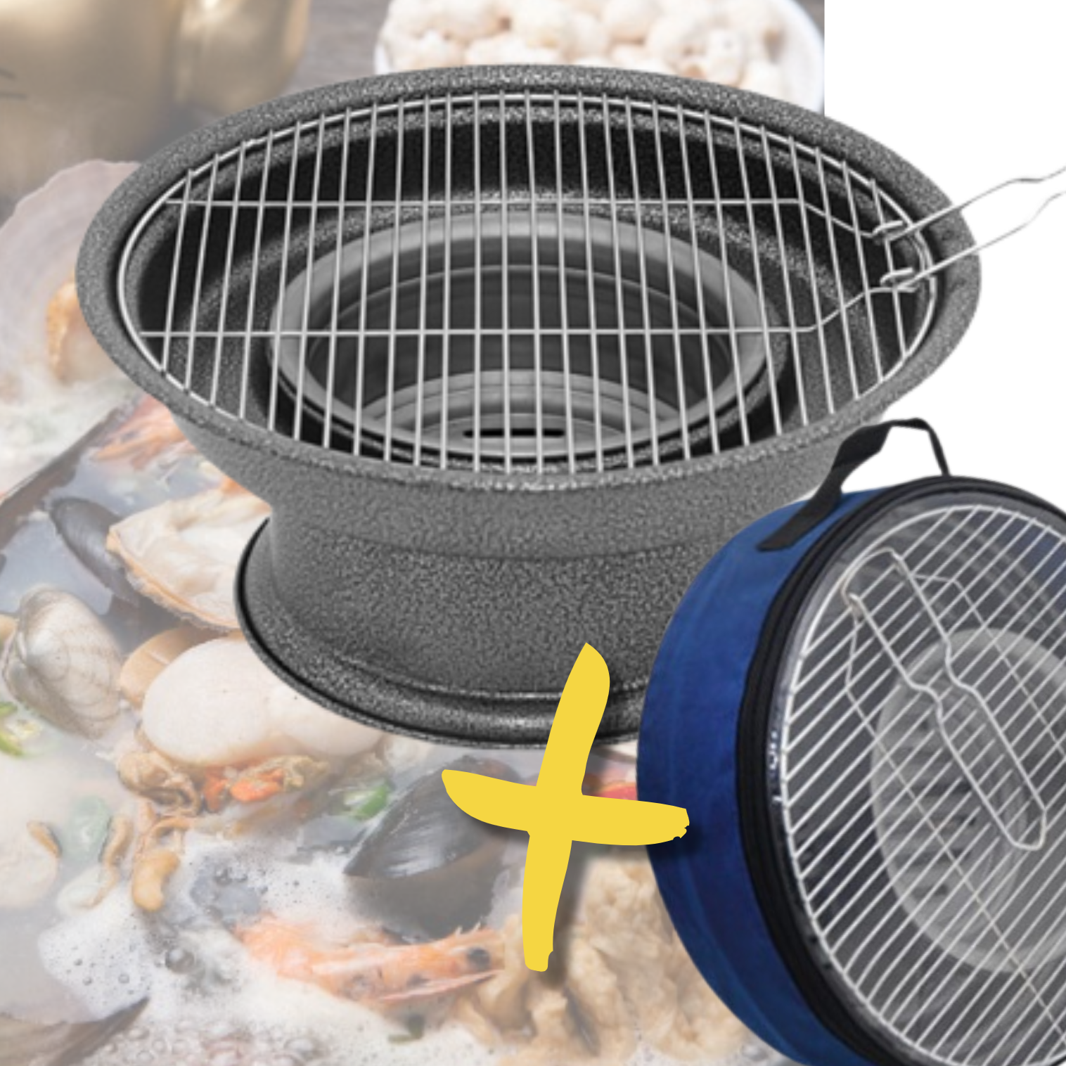 조개 구이 화로 소형 화로 원형 화로대 가정용 숯불 화로