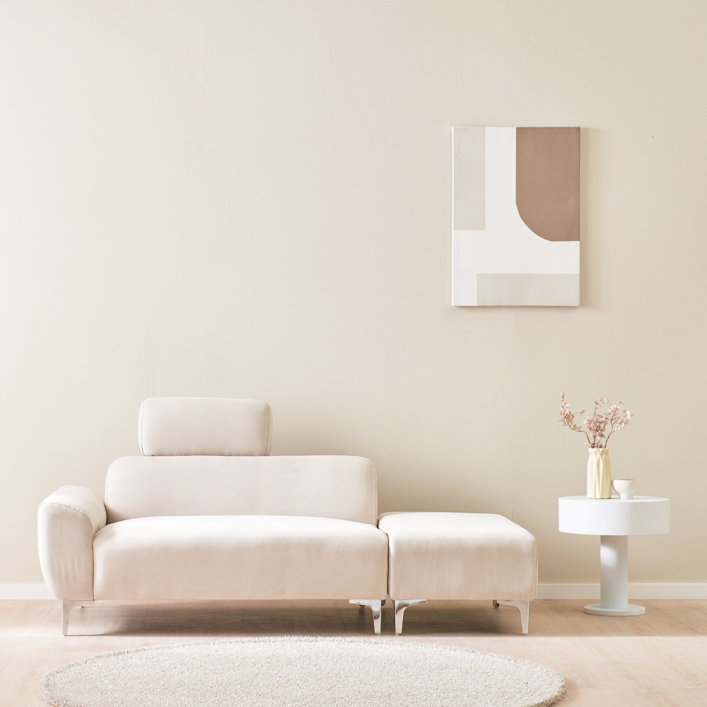 서광퍼니처 플로 아쿠아텍스 패브릭 2인 소파 + 스툴 oc