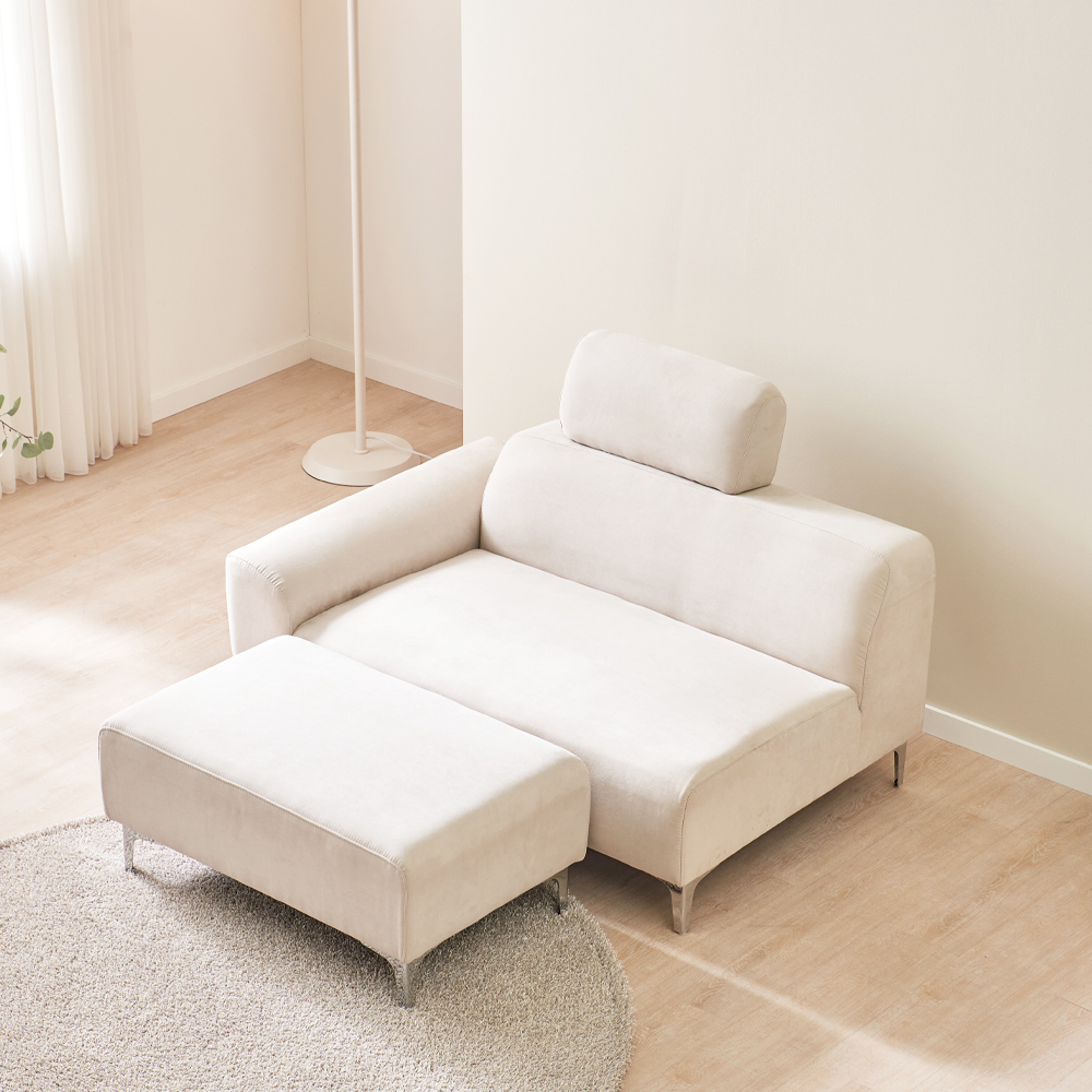 서광퍼니처 플로 아쿠아텍스 패브릭 2인 소파 + 스툴 oc