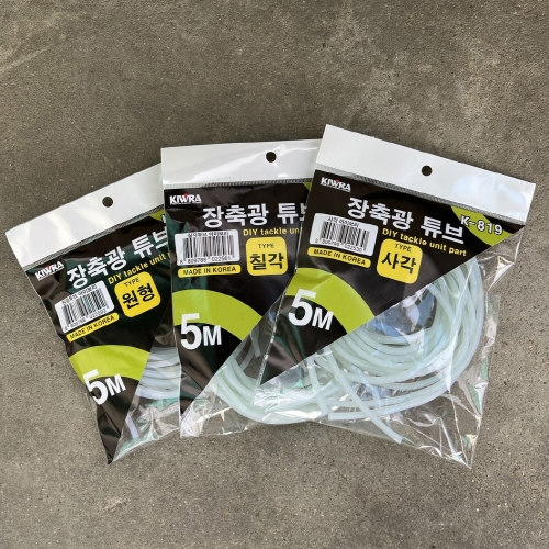 키우라 갈치 낚시 텐빈 바늘 자작 채비 원형 칠각 장축광 야광 튜브 5m