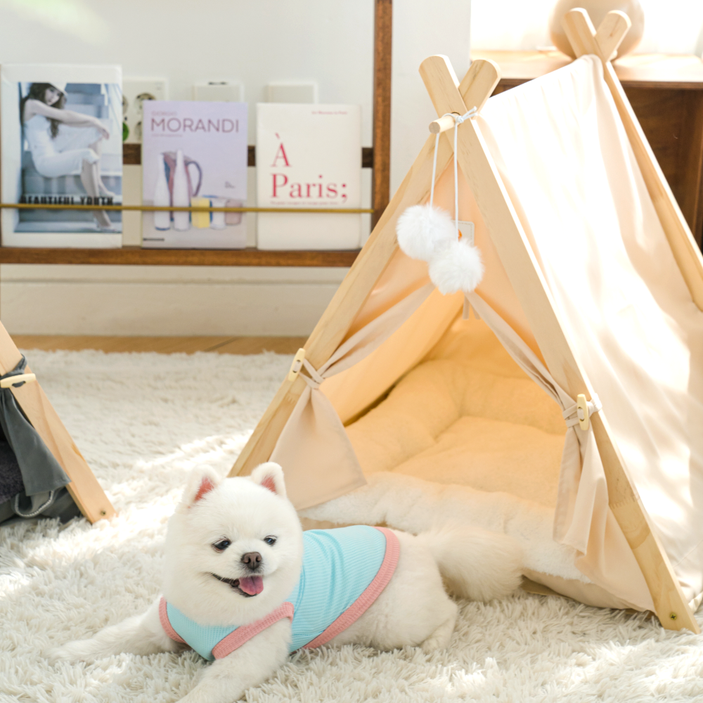 퍼플펫 원목 강아지 하우스 고양이 숨숨집 텐트 침대 애견 집 업그레이드버전