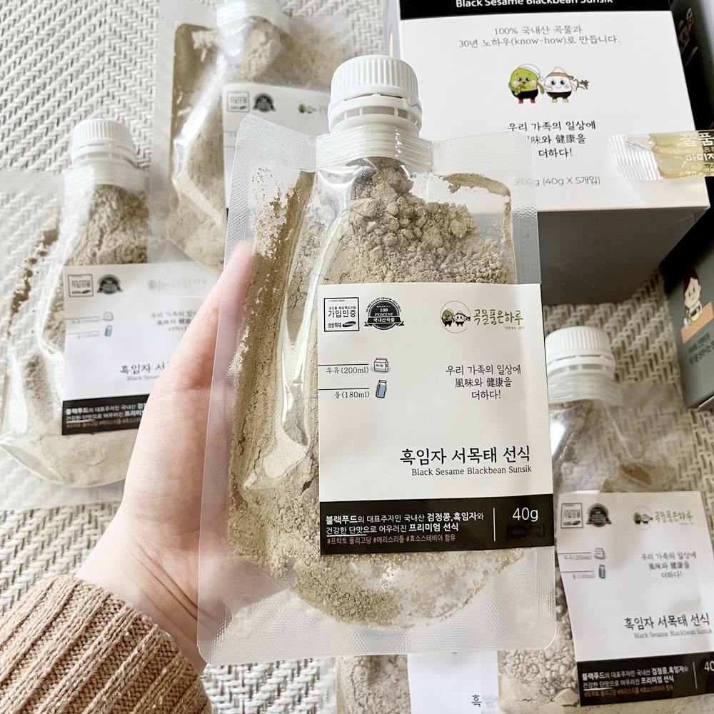 아침대용식 식사대용선식 곡물품은하루 국산 흑임자 서목태 선식 - 상품 이미지