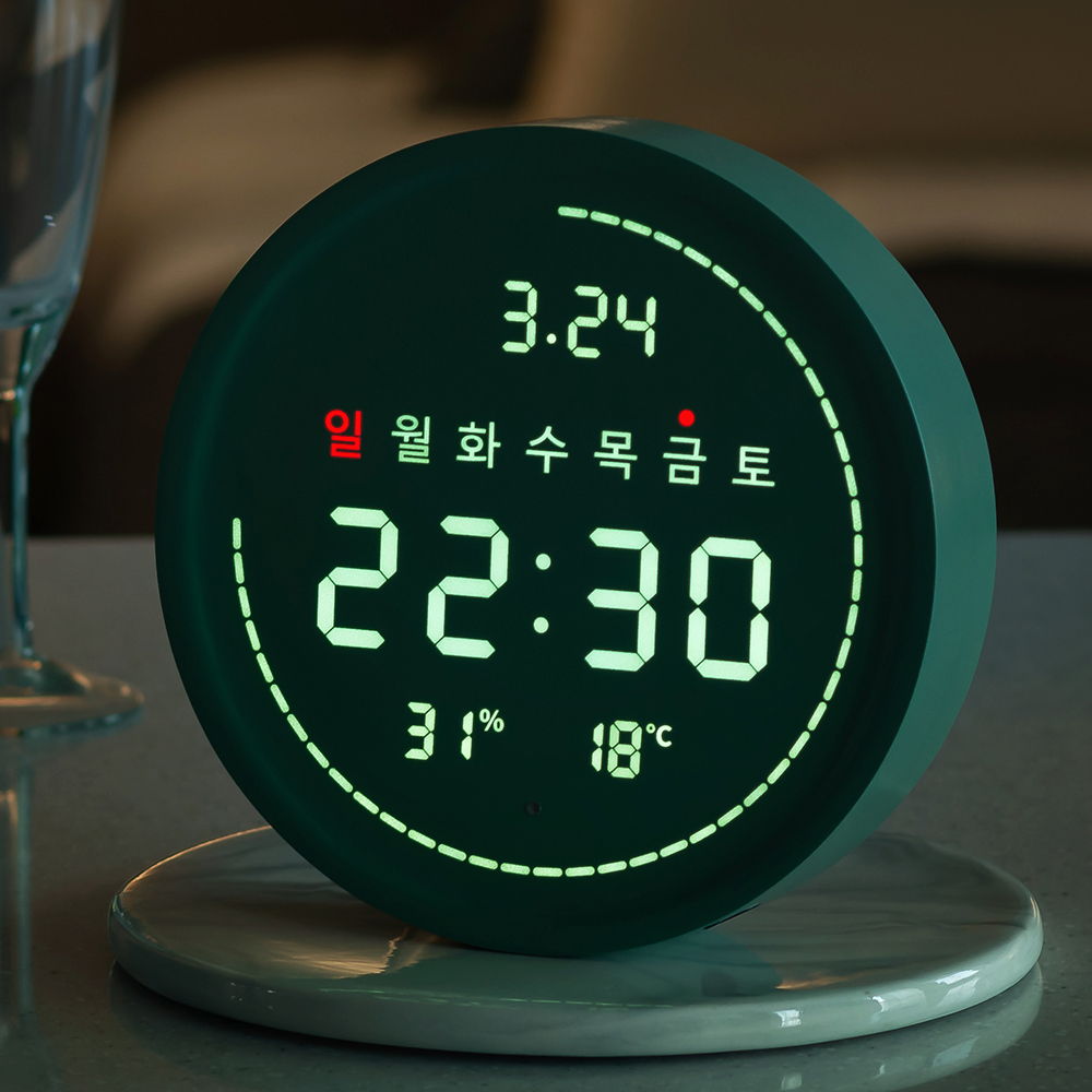플라이토 와이파이 Wi-Fi 원형 LED 탁상시계 필링 18cm 이미지 8