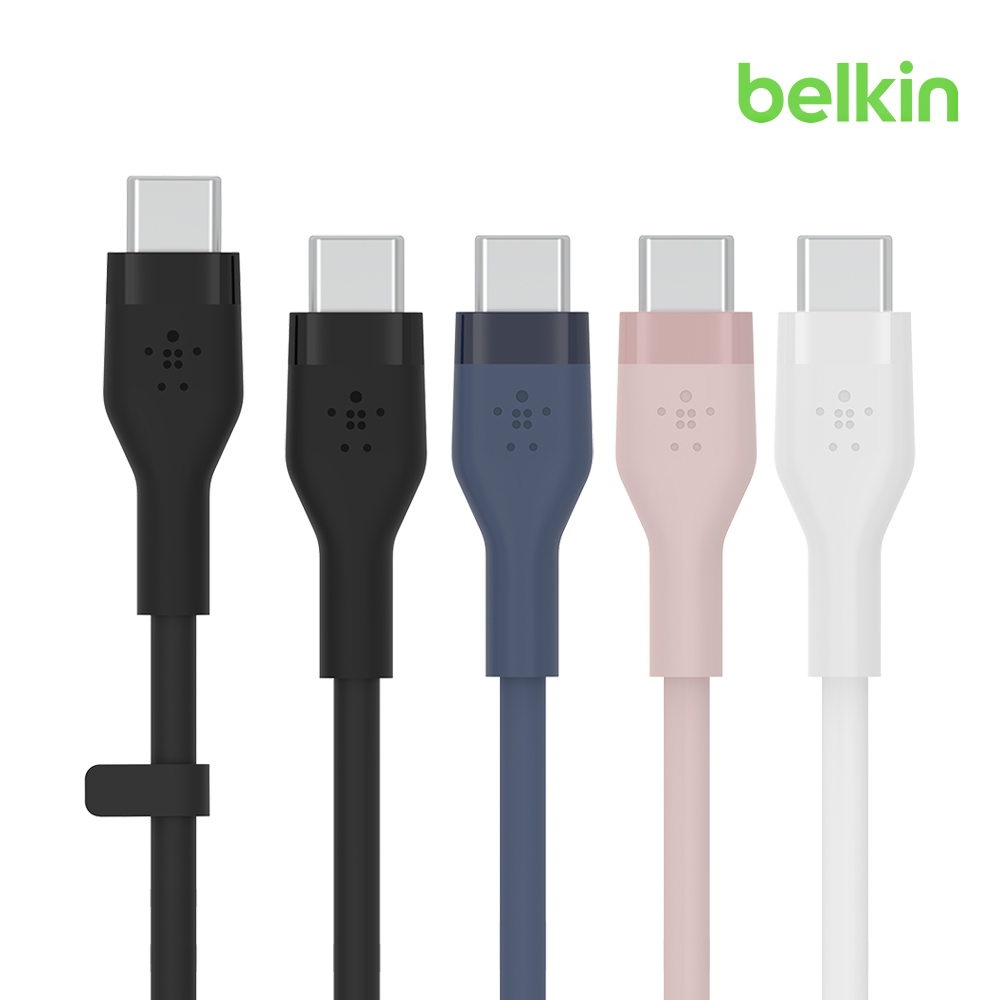 벨킨 플렉스 USB-C to C타입 고속 충전 케이블 실리콘 1M CAB009bt1M USB-IF 인증 아이폰17 16 맥북 갤럭시 S25 아이패드 호환 CtoC케이블 - 상품 이미지