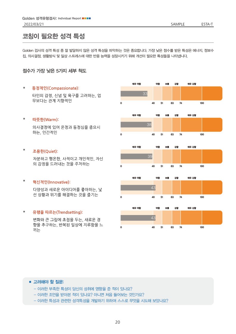GOLDEN 골든성격유형검사 (MBTI 고급형 + BIG5 스트레스)