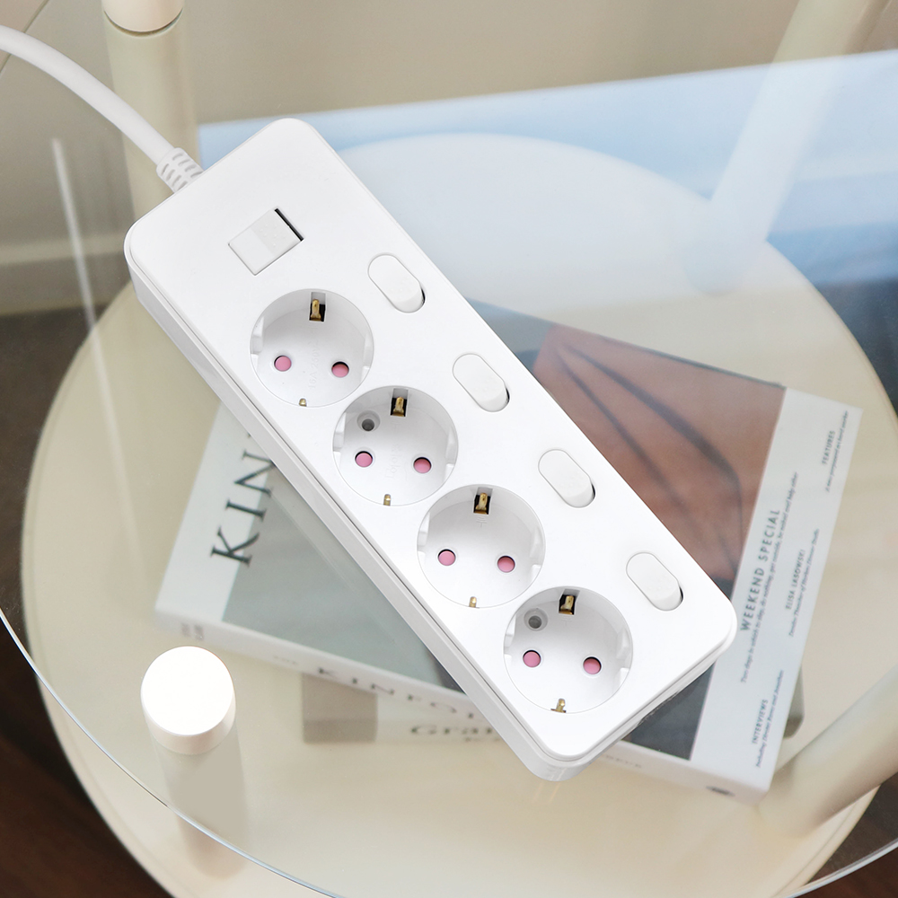 아이정 더좋은 디자인 국산 16A 멀티탭 멀티콘센트 개별 4구 1M