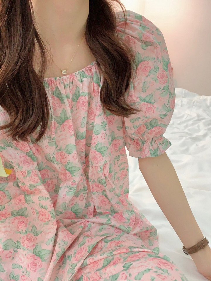 (어반플라워잠옷세트) 반팔긴바지파자마세트 여름홈웨어 프릴파자마 빅사이즈 린넨 상세 이미지 15