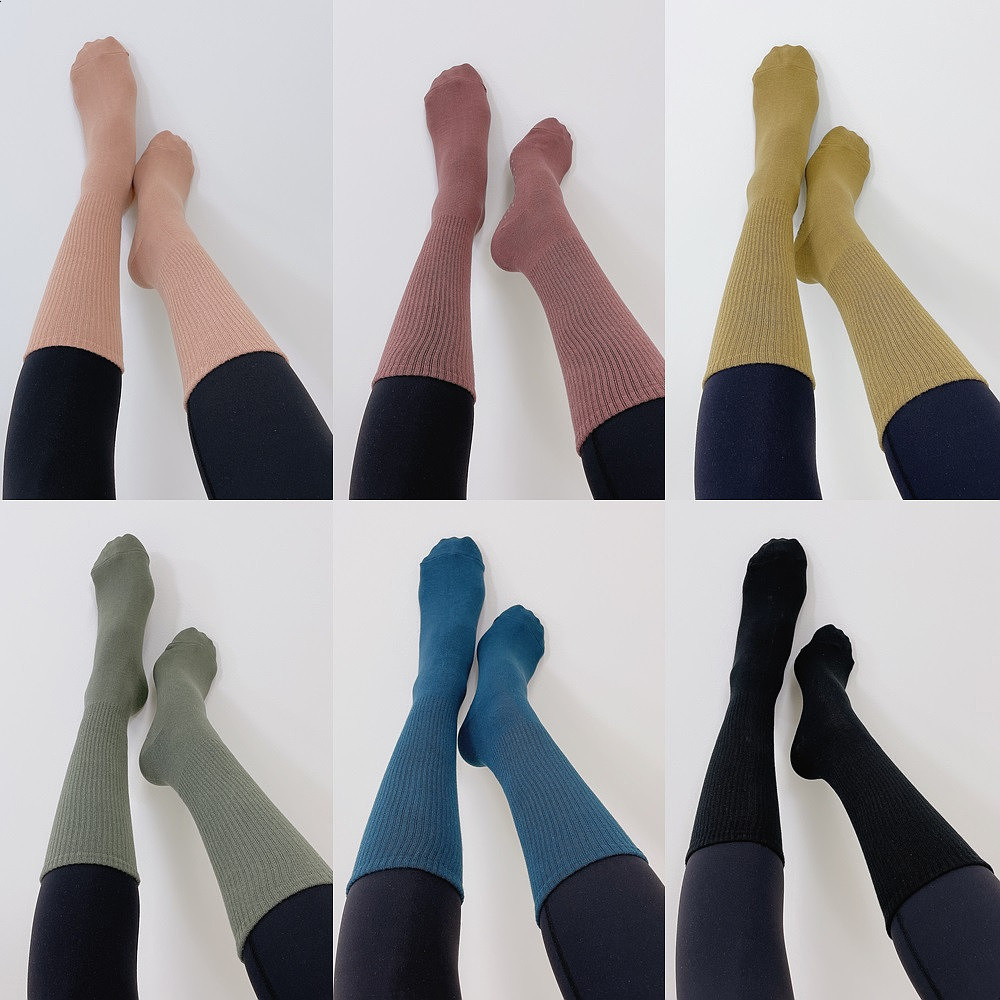 로라벨 무드 필라테스양말 요가양말 논슬립 토삭스 미끄럼방지 홈트 니삭스 댄스 무용 롱삭스