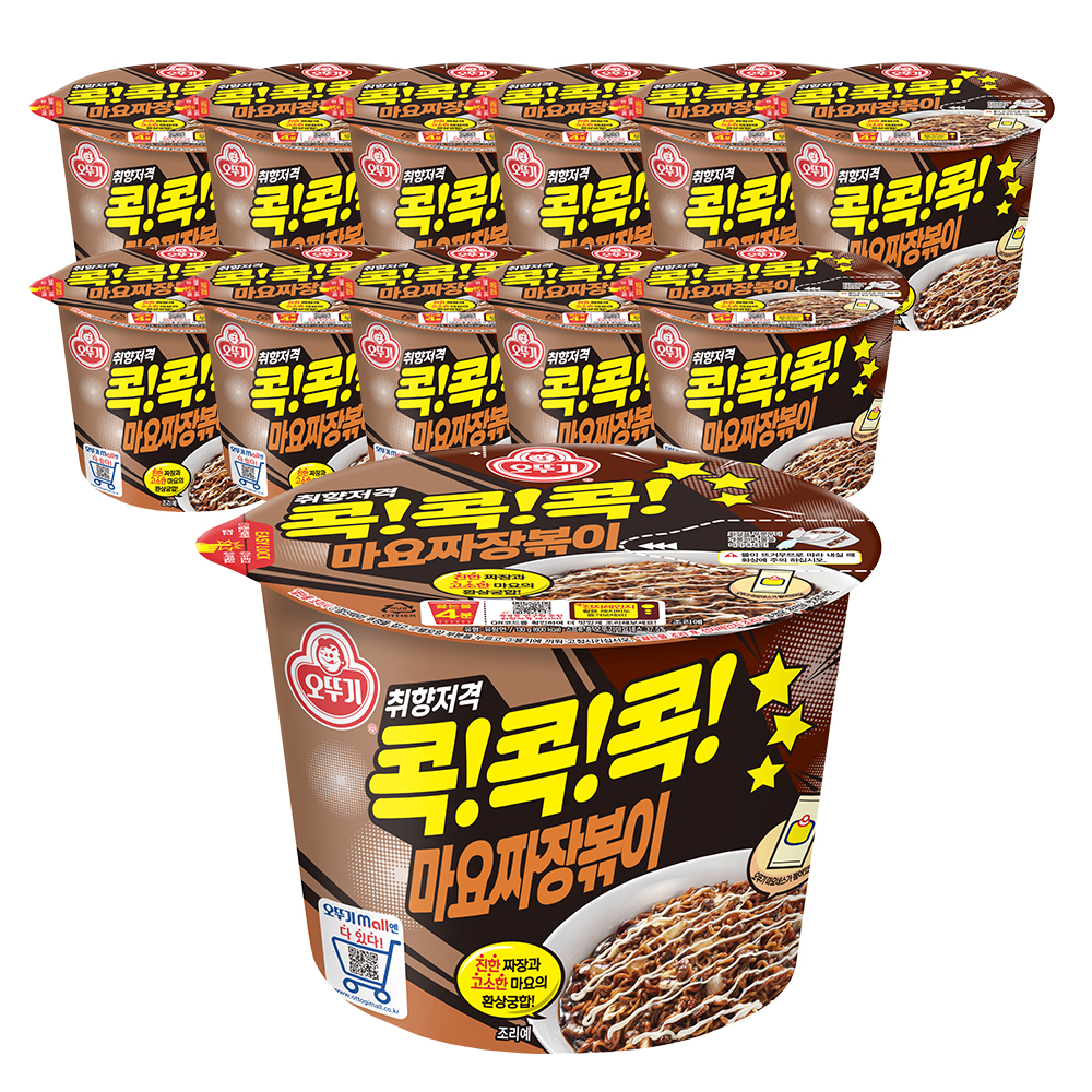 오뚜기 콕콕콕 마요짜장볶이 큰컵라면 130g, 12개