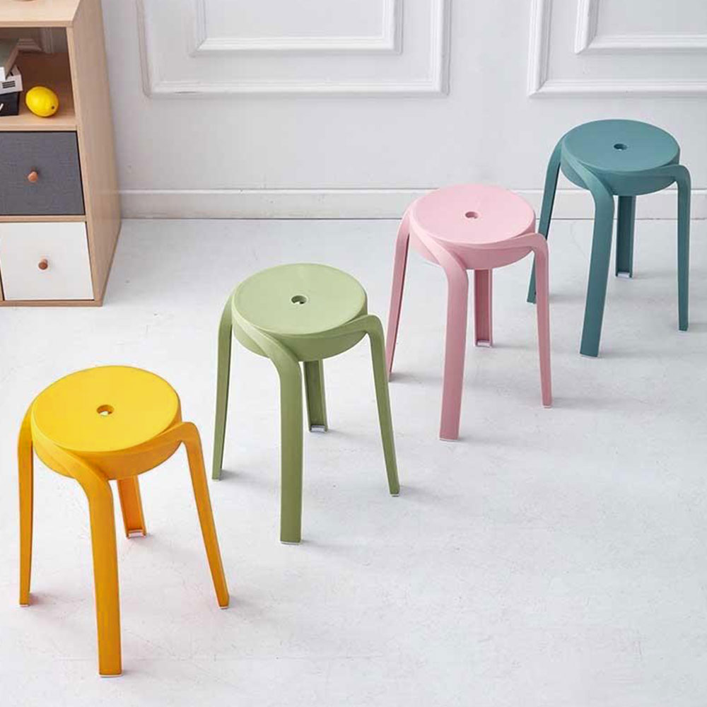 적층형 디자인 보조의자 원형 스툴 의자 미니 작업 화장대 미용 의자