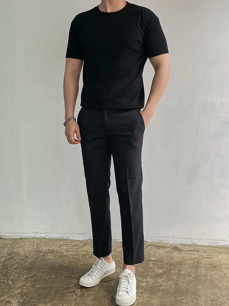 두꺼운반팔티 스판슬림 머슬핏 이미지 4