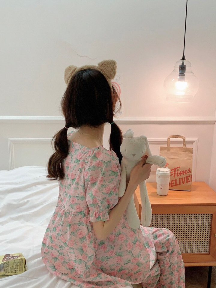 (어반플라워잠옷세트) 반팔긴바지파자마세트 여름홈웨어 프릴파자마 빅사이즈 린넨 상세 이미지 6