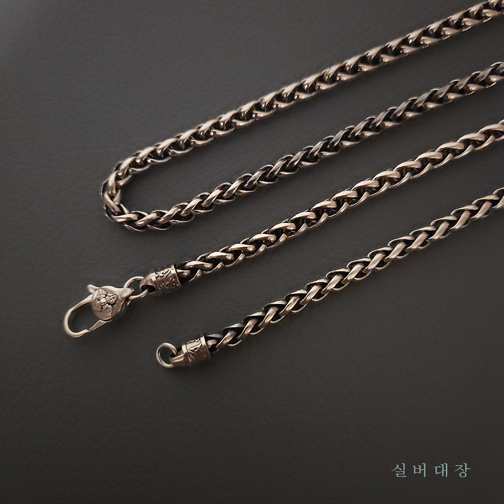 5mm 실버 925 은 빈티지 엔틱 볼드 힙합 체인 레이어드 패션 악세사리 목걸이