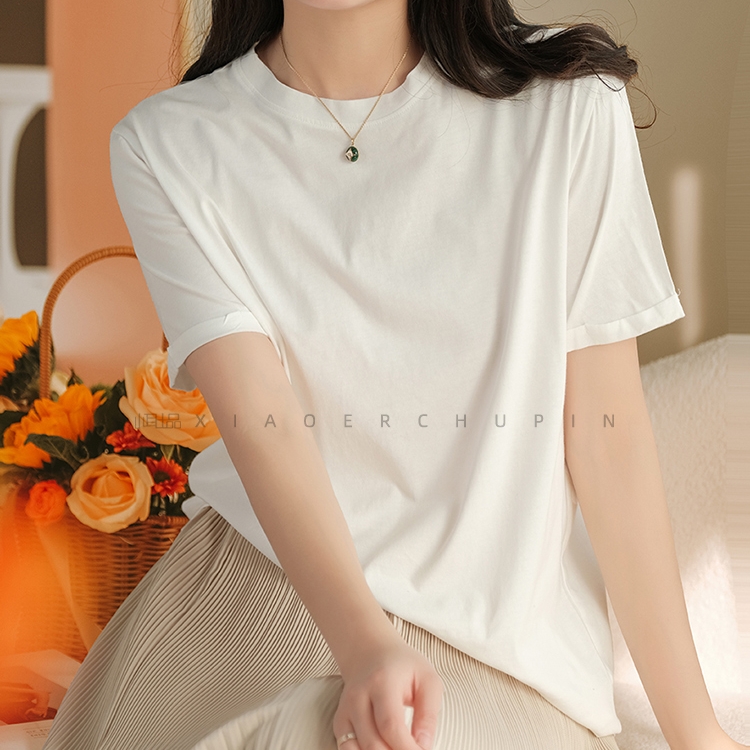 하마마스 순면반팔티셔츠 무지 여름반팔티 루즈핏 - 상세 이미지 2