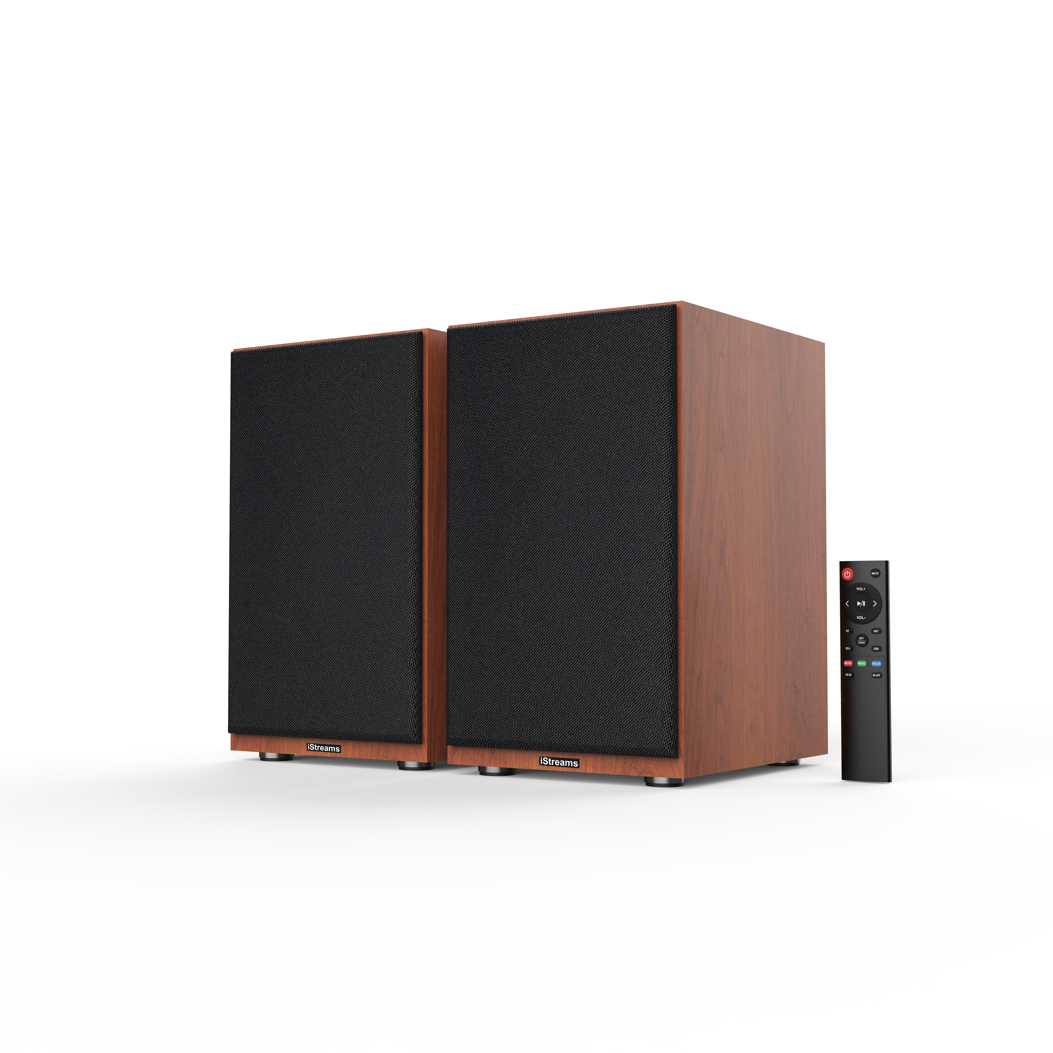 iStreams 액티브 북셀프 스피커_모델명 SR07D, 다양한 연결단자 제공(블루투스5.0 / HDMI ARC / Optical / RCA / USB), 리모컨 제공 - 상품 이미지