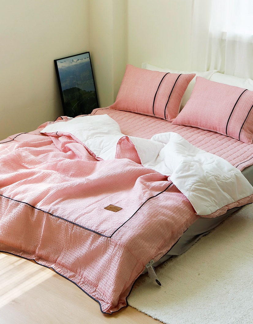 여름 이불 세트 뱀부 대나무 시어서커 화이트