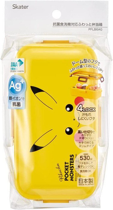 스케이터 포켓몬스터 캐릭터 항균 4면락 런치박스 도시락 530ml PFLB6AG - 하카타몰