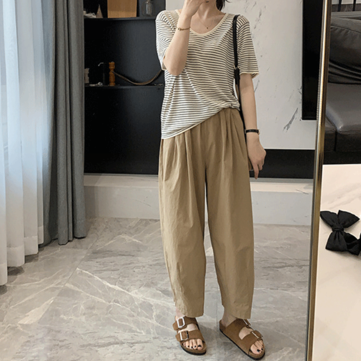 9부배기팬츠 밴딩 항아리바지 - 상세 이미지 3