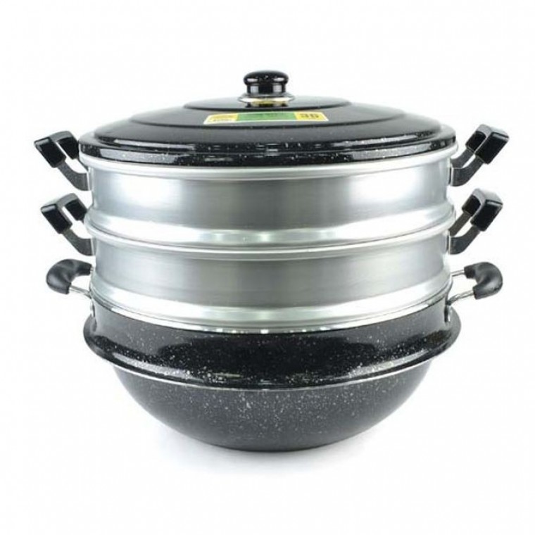 찜솥 찜냄비 찜통 찜기 가마솥 만두 찜판 3단 38cm - 상품 이미지
