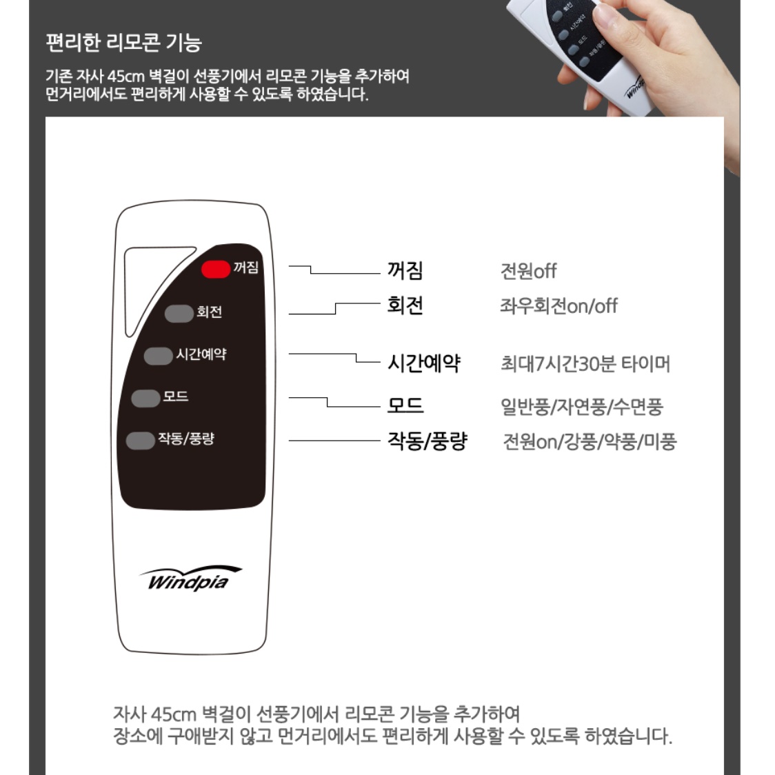 특대형 벽걸이 선풍기 리모컨 공장 공장용 산업용 공업용 벽걸이 선풍기 - 상세 이미지 4