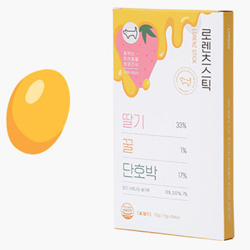 로렌츠스틱 강아지 고양이 츄르 퓨레 유기농 간식 채소, 120g, 1개