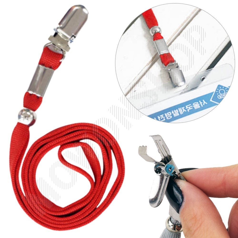 사원증 목줄 신분증 출입증 명찰 목걸이 줄 레드 - 상품 이미지