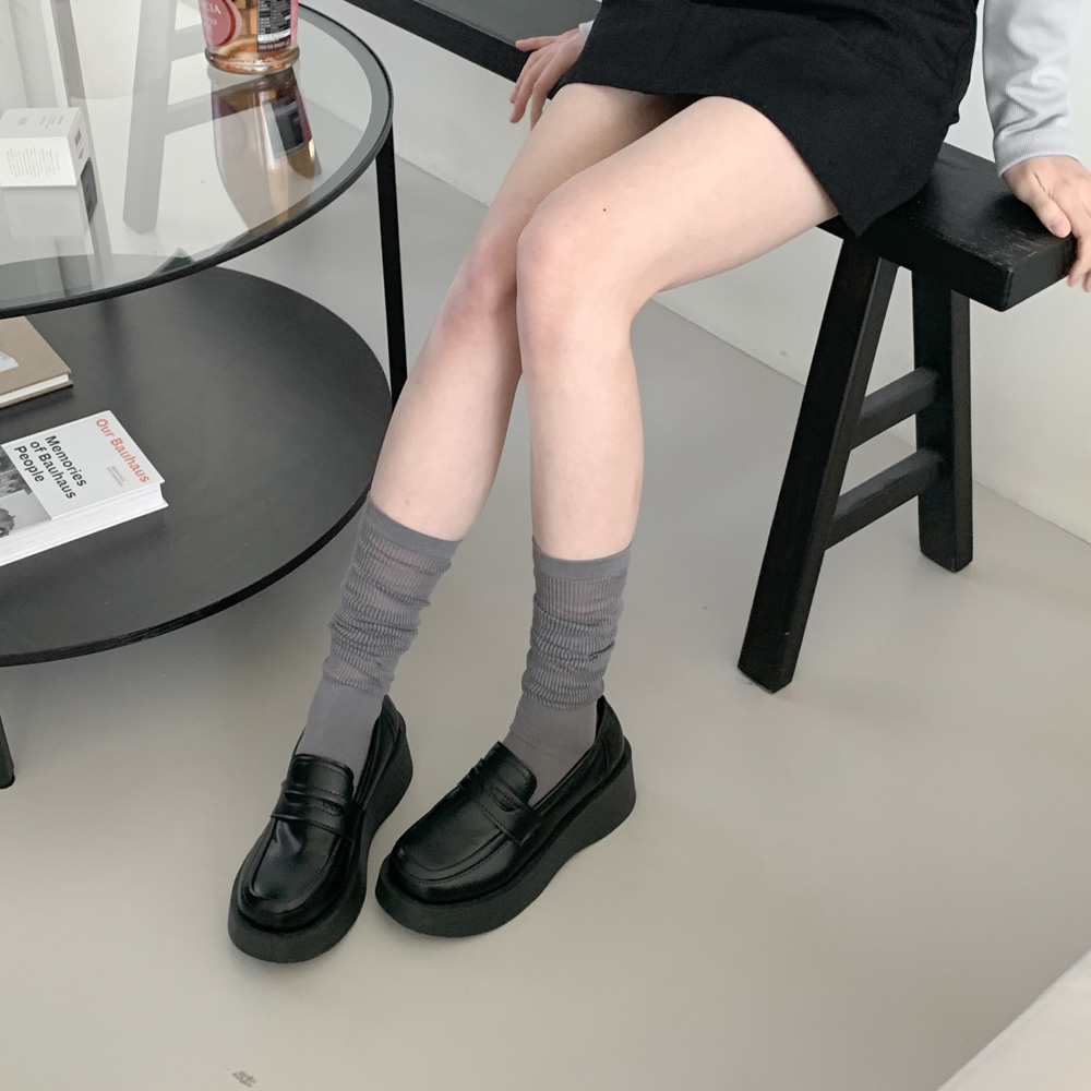 [봄여름용/2기장] 시스루 골지 롱 레그워머 주름 양말 4color 상세 이미지 40