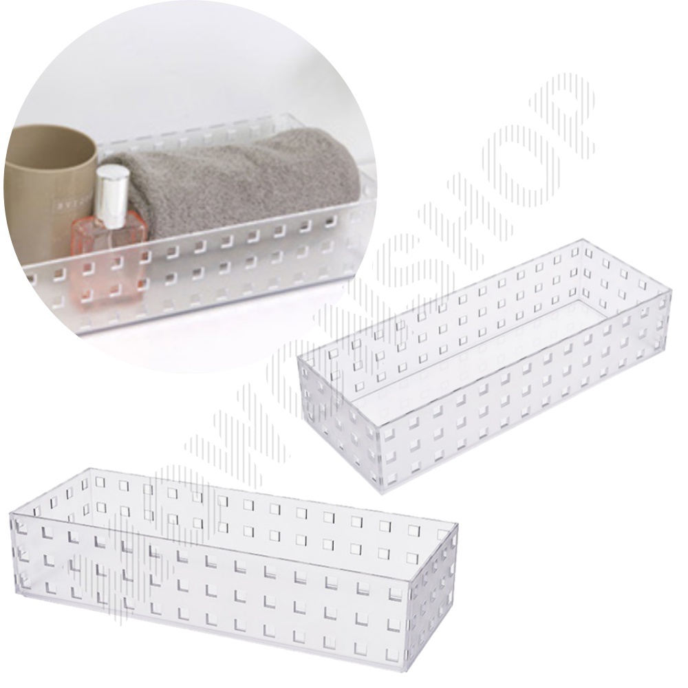투명바구니 투명수납함 플라스틱 적층형 28x10.5cm - 상품 이미지