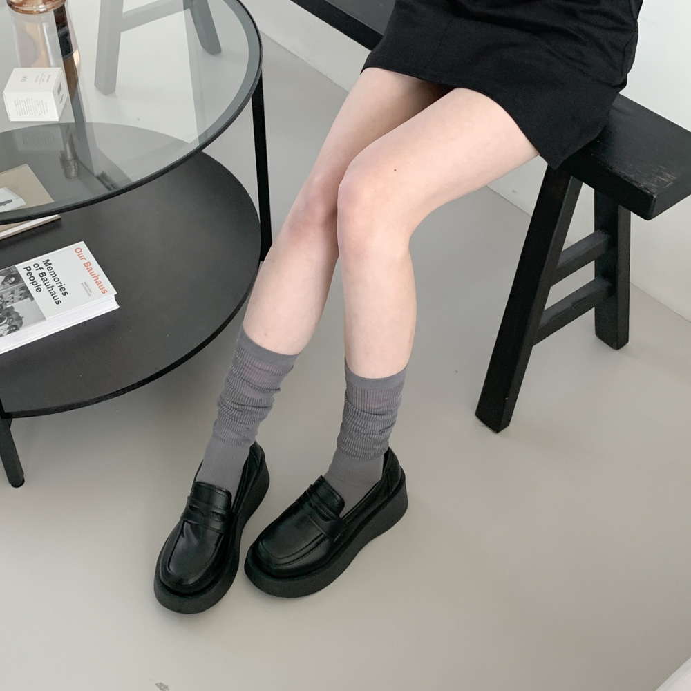 [봄여름용/2기장] 시스루 골지 롱 레그워머 주름 양말 4color 상세 이미지 39