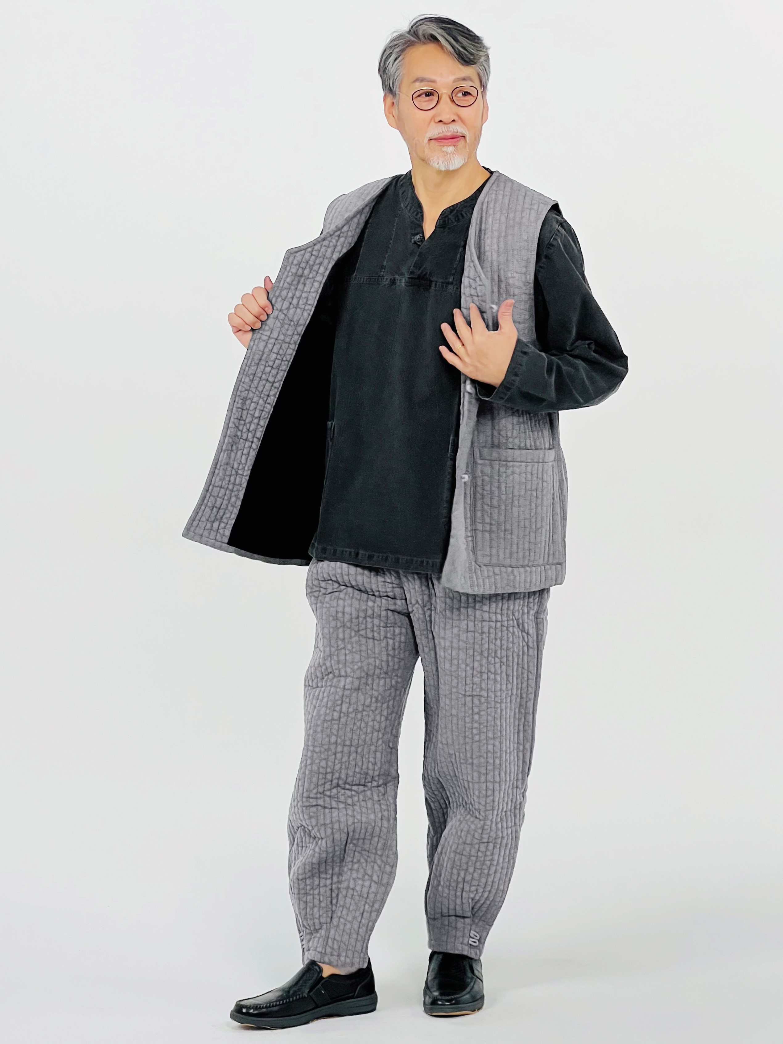온고지신 한겨울용 털조끼+털바지 세트 개량한복(생활한복) 2가지 색상 - 상세 이미지 4