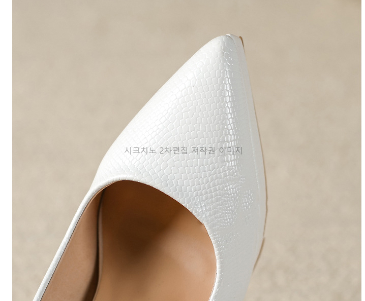 바이민 12cm 화이트 가보시 킬힐 스틸레토 웨딩 구두 1color 상세 이미지 13