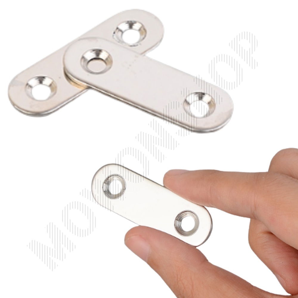 일자 평철 앵글 브라켓 경첩 스텐 보강철판 46mm 10P