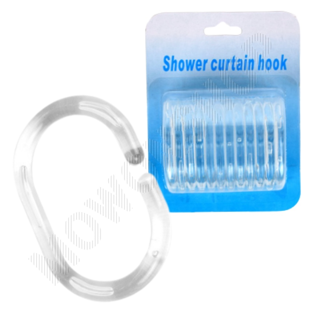 샤워 커튼 링 고리 커텐 고정 봉고리 12p 투명