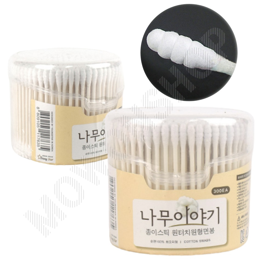 회오리 면봉 종이 클렌징 귀지 화장 약국 여드름 300p - 메인 이미지