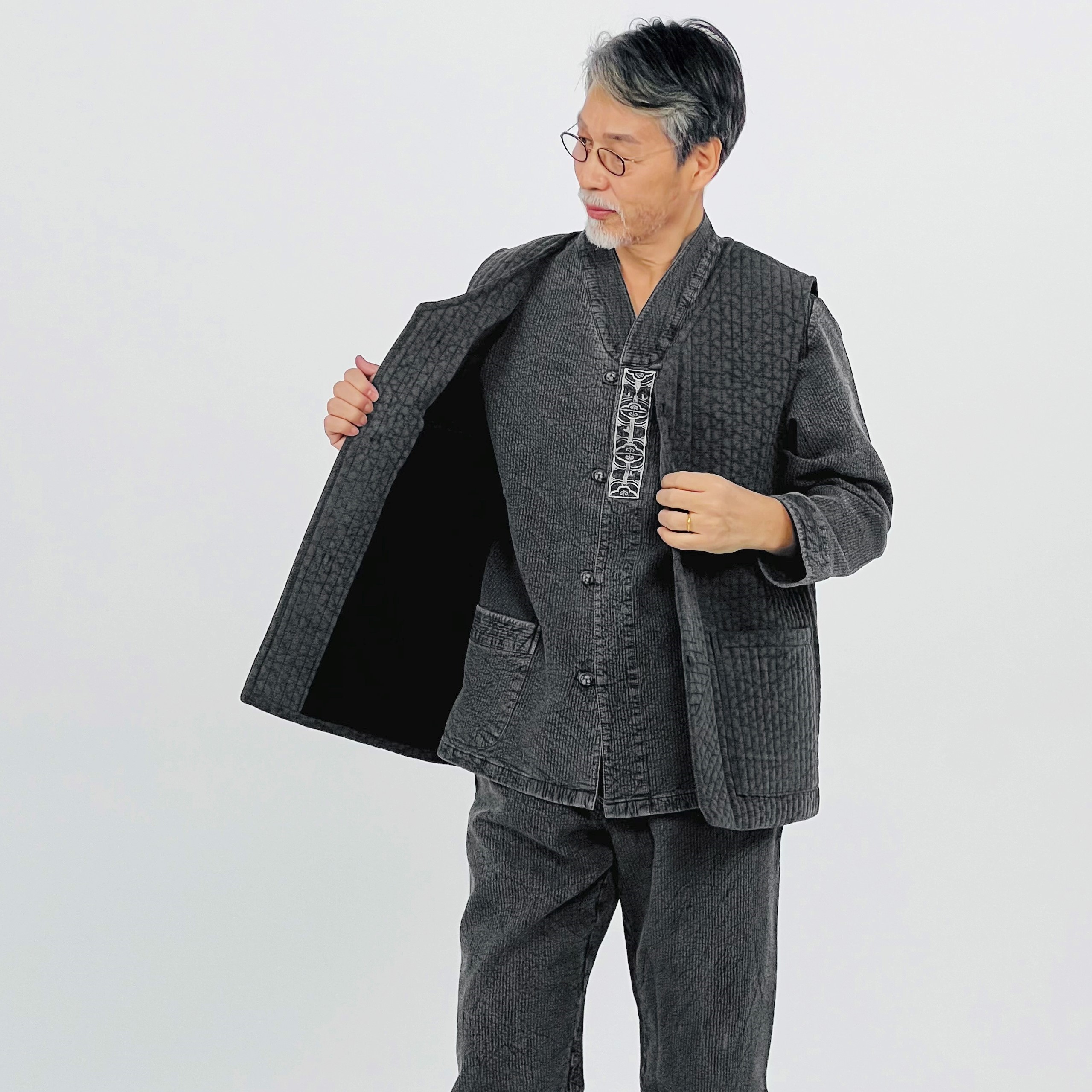 겨울 조끼 저고리 바지 생활한복세트 여자 남자 개량 법복 절복 - 상품 이미지