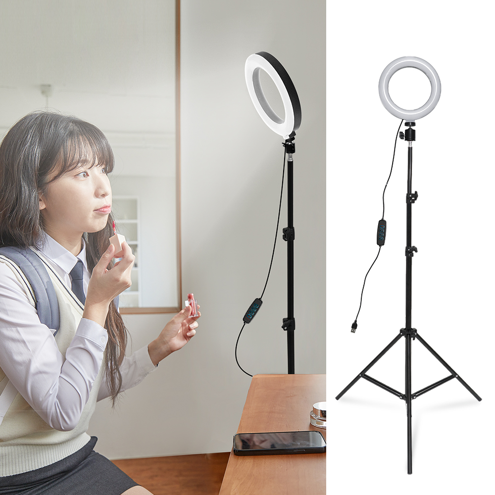 링조명 유튜브 조명 개인방송 촬영 휴대용 링라이트 6 삼각대 세트