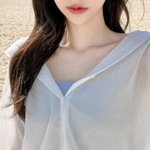 [투데이Pick]  비기닝 밑단 스트링 후드 블라우스 점퍼 jp622 착용 후기 | 사이즈/핏 총정리 - 상품 이미지 4