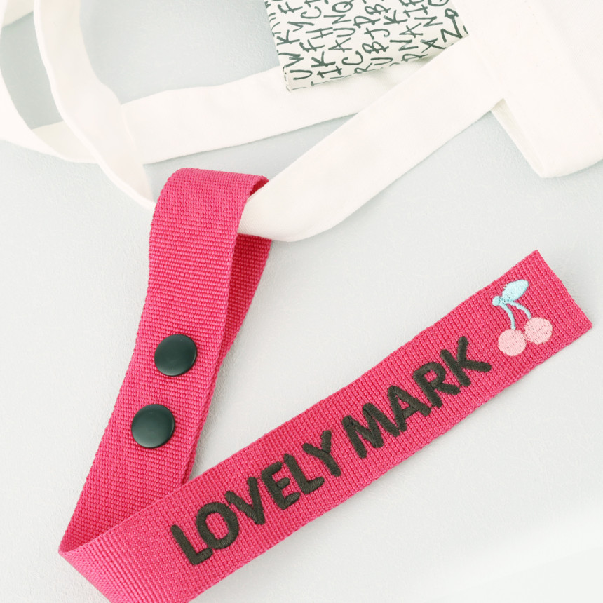[주문제작]자수네임택쪼꼬미 Hot pink 체리