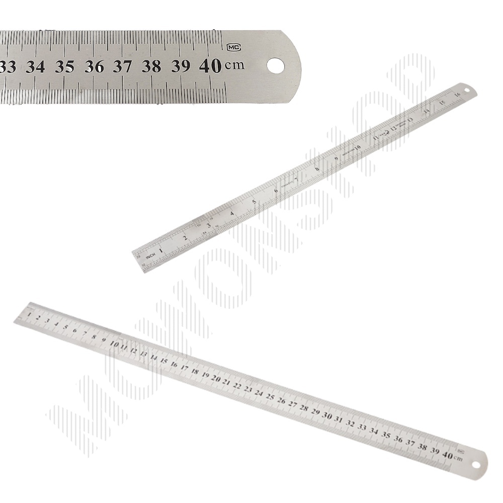 40cm 자 스틸 철제자 강철자 방안자 인치자 직자 - 메인 이미지