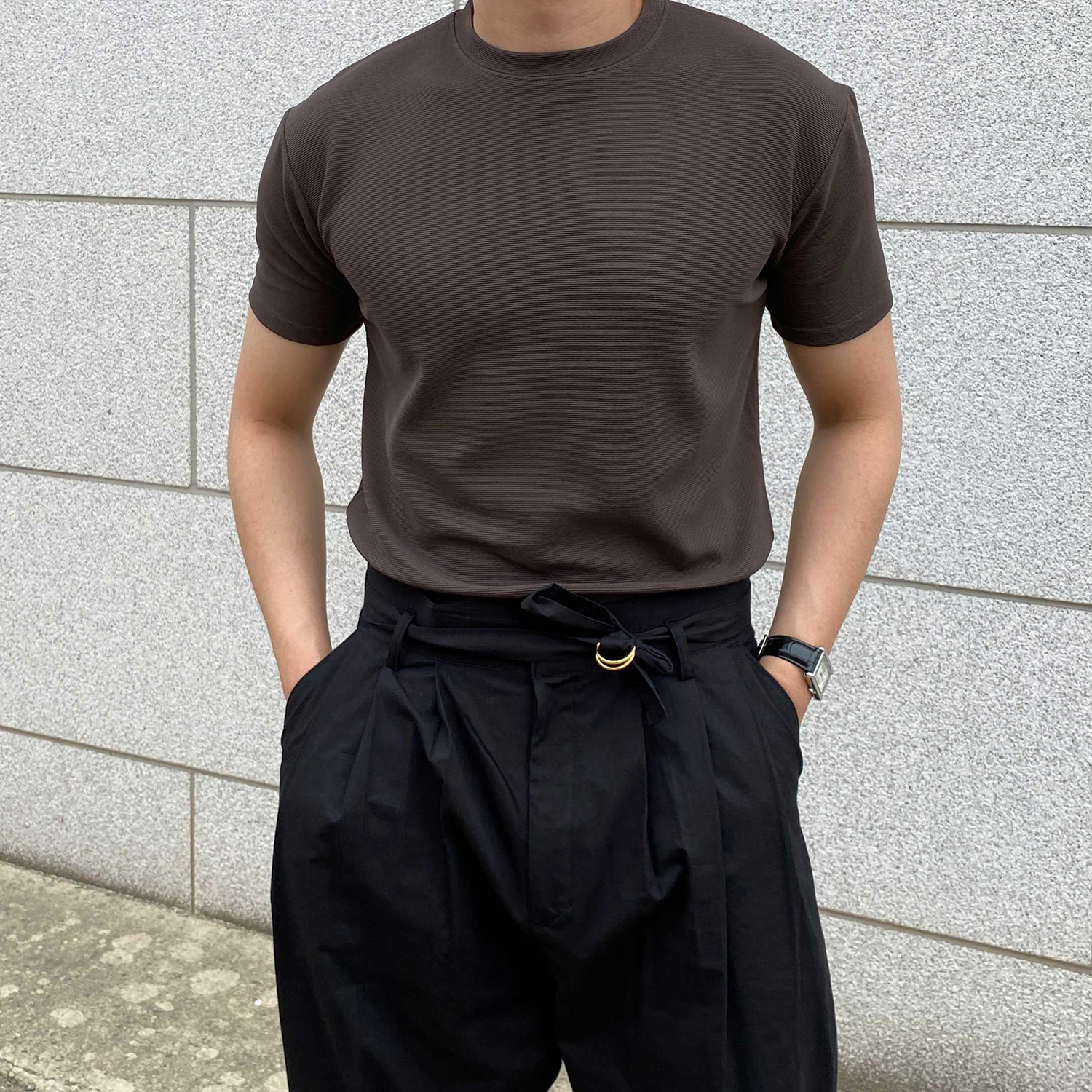1+1 머슬핏반팔 쿨티 어깨넓어보이는옷 링클프리반팔 - 상세 이미지 5