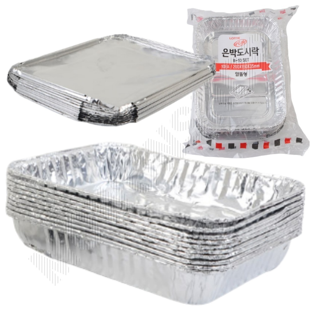 은박 용기 도시락 알루미늄 일회용 반찬 통 김밥 포장 - 메인 이미지