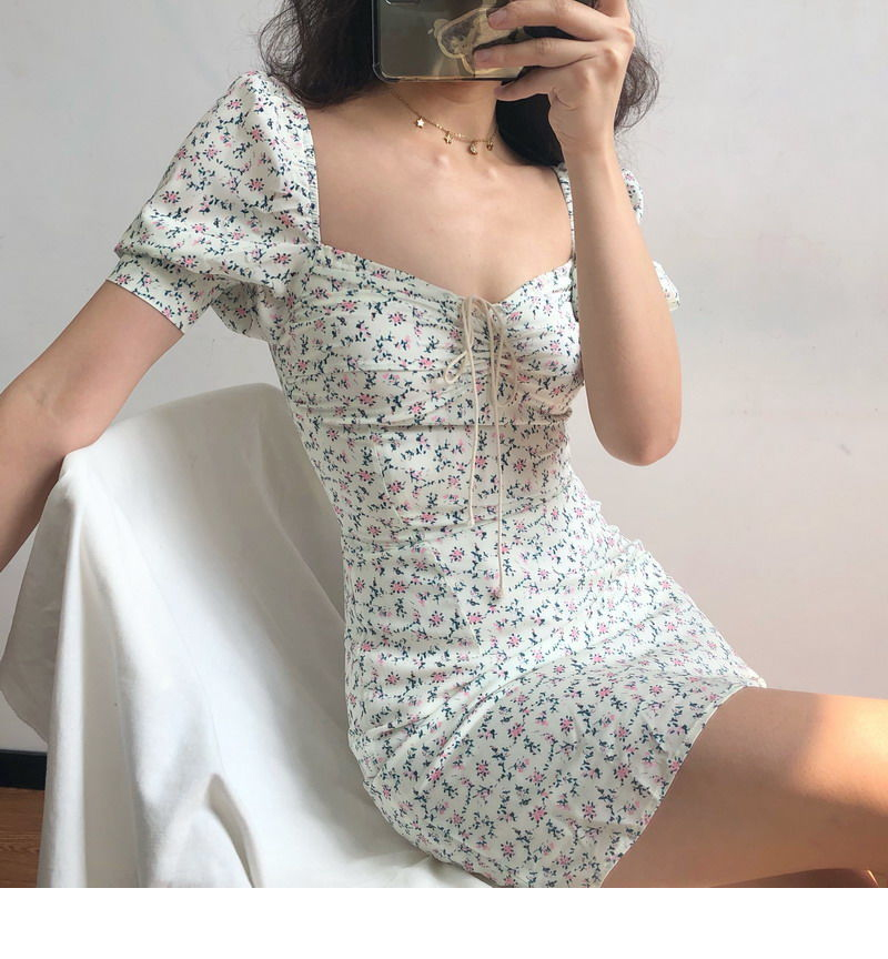 잔꽃 플라워 하객원피스 루즈핏 꽃무늬 원피스 이미지 4